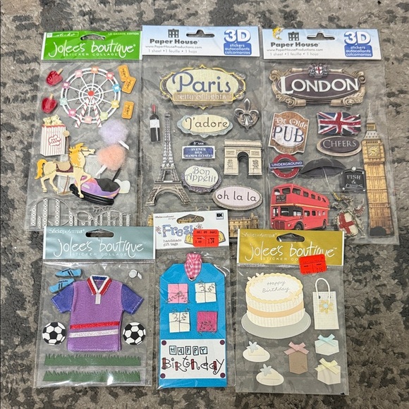 3D Travel and Celebration Sticker Set - Picture 1 of 1